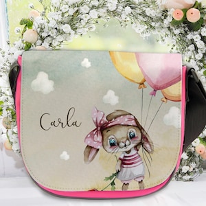 Kindergartentasche Kindertasche Umhängetasche rosa Mädchentasche Geschenk Häschen Hase mit Luftballon kgt60 und kgt58