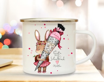 Enamel mug school enrollment bunny desired name eb202