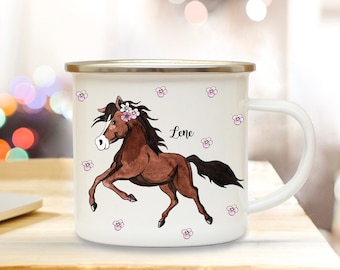 Enamel mug camping mug horse little horse eb77