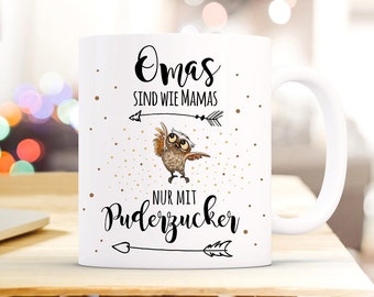 Geschenk Kaffee Tasse Oma s Puderzucker ts420