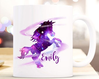 Tasse Becher Kaffeetasse galaktisches Einhorn Galaxie & Wunschnamen Name Geschenk ts901