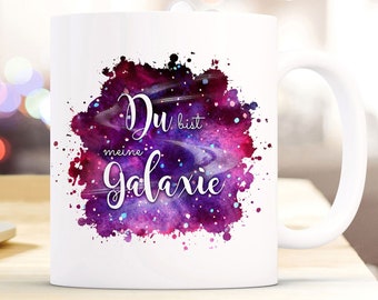 Tasse Becher Kaffeetasse Sterne Weltall & Spruch Du bist meine Galaxie Geschenk ts900