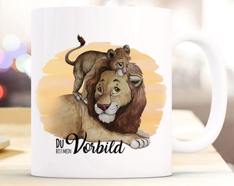 Cup mug with lion lion cub & saying My role model coffee mug gift ts869