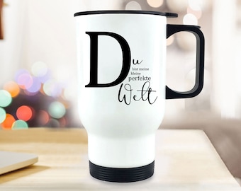 Thermo cup insulated cup letter D and saying You perfect world individually printed thermal drinking cup tb154