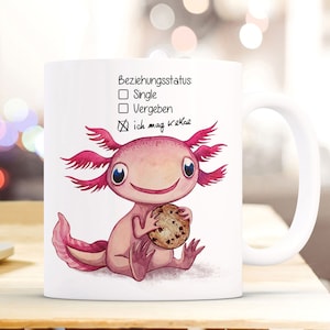 Bekermokmotief axolotl zegt relatiestatus: ik hou van koekjes koffiemok cadeau gezegde mok ts946