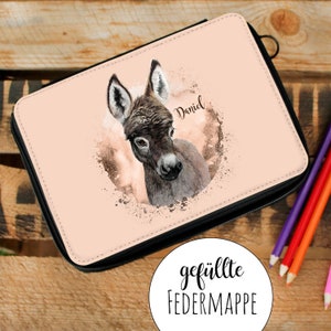 Filled pencil case donkey school start pencil case individual pencil case & name desired name fm201