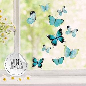May include: A set of ten blue butterfly window clings. The clings are reusable and feature a variety of butterfly designs.
