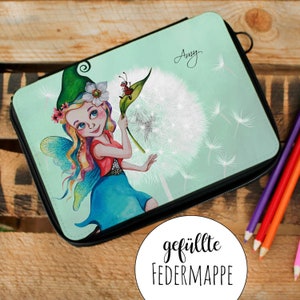 Gevulde etui voor terug naar school elfje met mier paardenbloem etui individuele etui & gewenste naam fm236