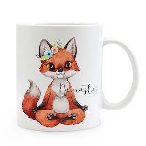 Cup mok motief vos bloemen zeggen Namaste koffiemok cadeau zeggen mok ts912