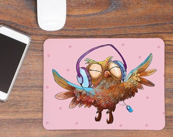Mousepad mouse pad owl music chilling gift m21