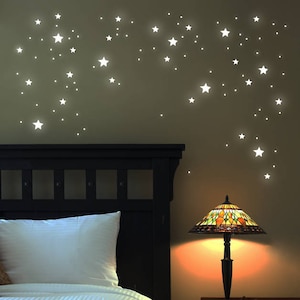 Fluorescent star wall decals, 100 pieces, M1169