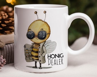 Tasse Becher Kaffeebecher Kaffeetasse mit Biene Honigdealer Imker Honig Dealer Geschenk Imkerei ts2137