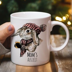 Geschenk Tasse mit Kaninchen Moms Auszeit ts194 Bild 1