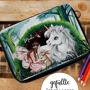 Waszak make-uptasje etui etui eenhoorn met elffee gewenste naam cadeaubundel57 wt250 fm255