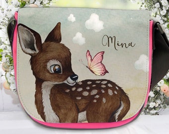 Kindergarten bag children's bag shoulder bag pink girls bag gift deer fawn desired name kgt61