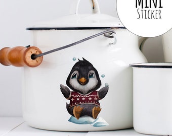 Pinguin DuschVorhang Minimal arktische Fauna Vogel Gardinen mit Digitaldruck