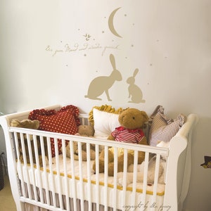 Wall sticker for the baby room bunny with moon M545 image 1