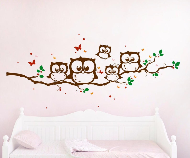 Wall decal owls owl branch owl wall decal b image 4