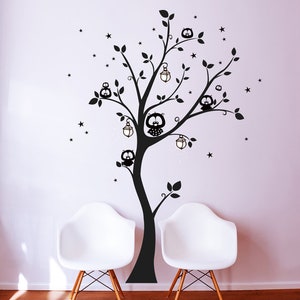 Wall decal wall sticker owl tree owls tree M943 image 2