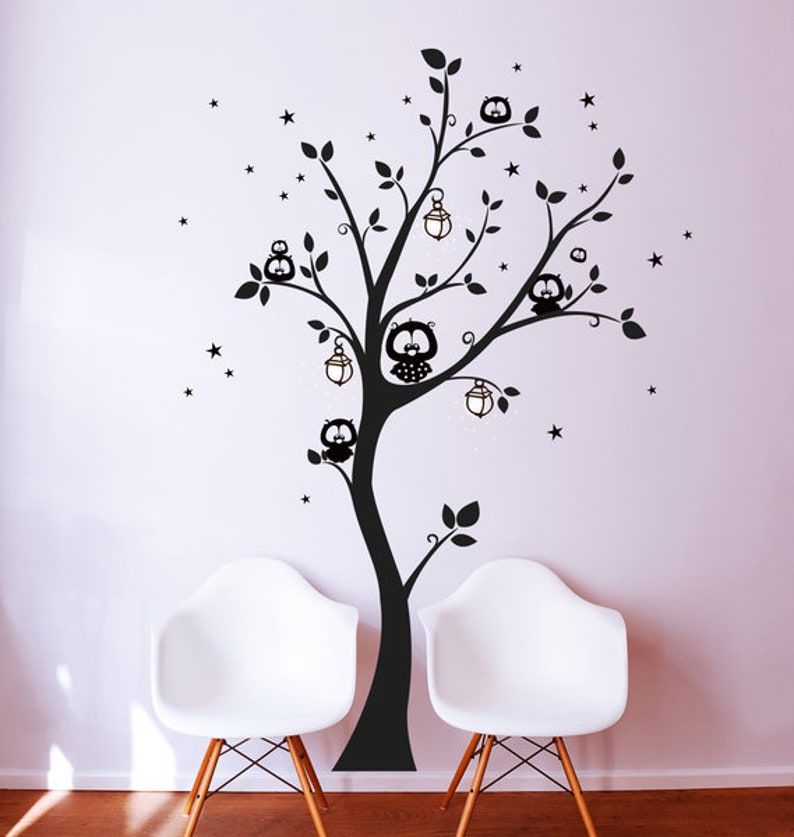 Wall decal wall sticker owl tree owls tree M943 image 2