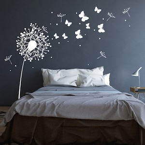 Wall tattoo dandelion butterflies dots 1348 image 1