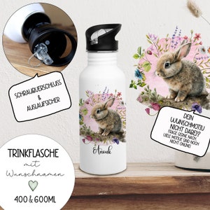 Drinking bottle insulated bottle drinking cup children deer deer fox bunny bear owl girl name personalized trk21 trk22 trk23 trk24 trk25 image 6