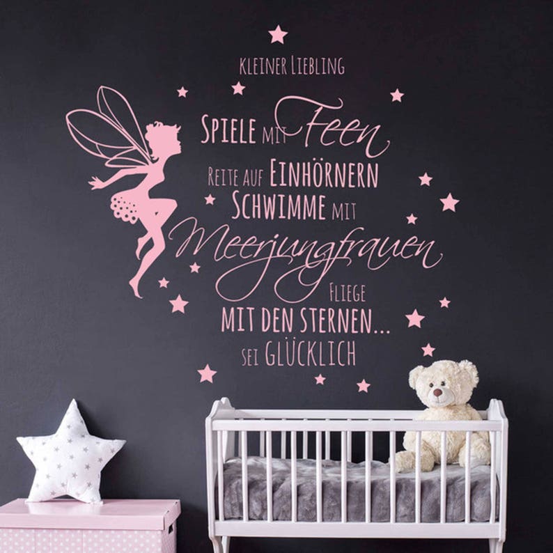 Wall Decal Baby Room Quote Fairy Elf Stars M2014