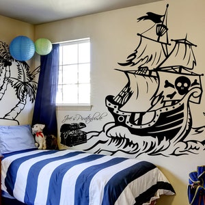 Wall sticker pirate ship pirate name palm M1314 image 1