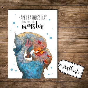 Postkarte Vatertag für Papa little Monster pk109