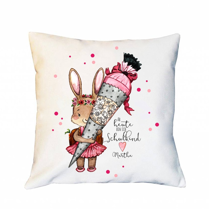 Pillow decorative pillow bunny gift school enrollment ks189 image 1