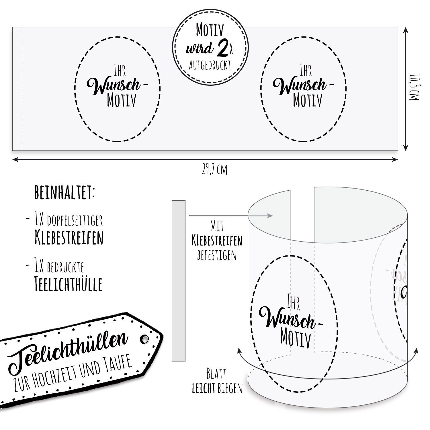 Teelichthüllen 2er 4er Set für Teelichter Lichthülle Hülle Hase Häschen Pusteblume + Wunschname Alter te160