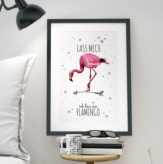 A3 Print Druck Poster Flamingo Spruch witzig p30 Etsy
