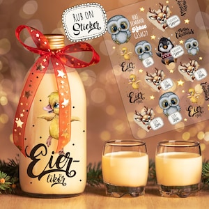 Rub ons RubOn Rubons Sticker Weihnachten Weihnachtssticker  Eierlikör Keksgläser Plätzchendosen Beschriftung Elche Eule Ente A4 rb01