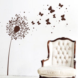 Wall tattoo dandelion butterflies dots 1347b xl image 2