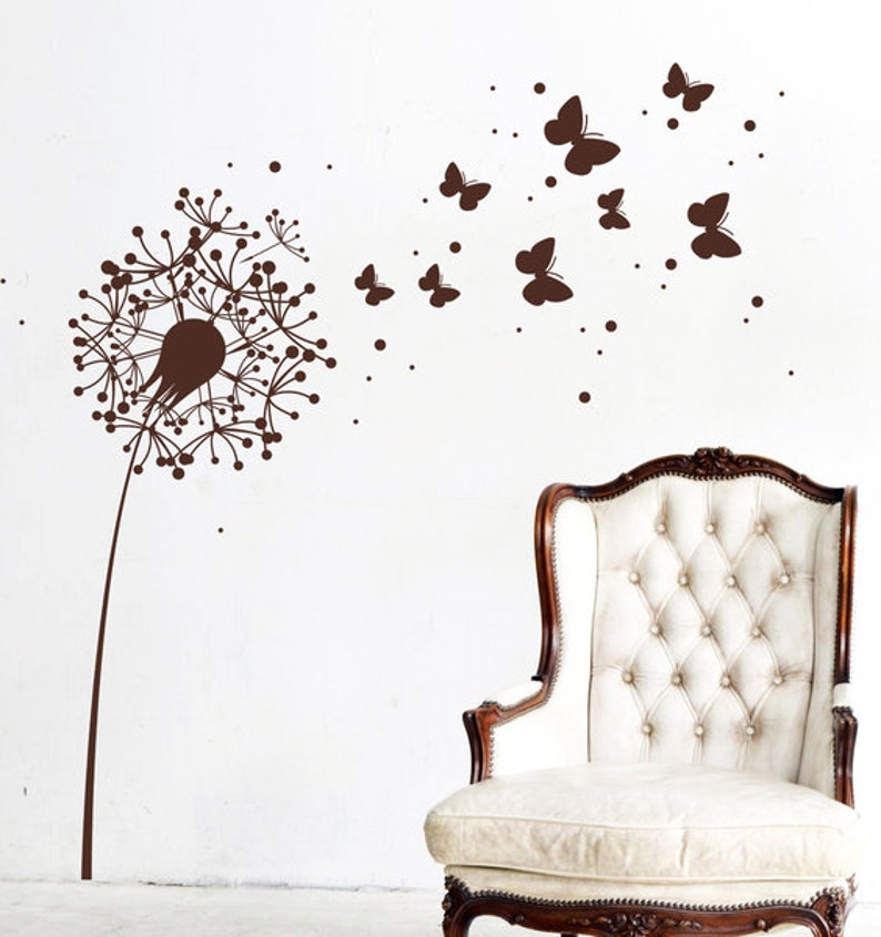 Wall tattoo dandelion butterflies dots 1347b xl image 2