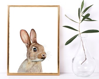 A3 Print Illustration Poster Hare Rabbit Animal Poster Animal p170