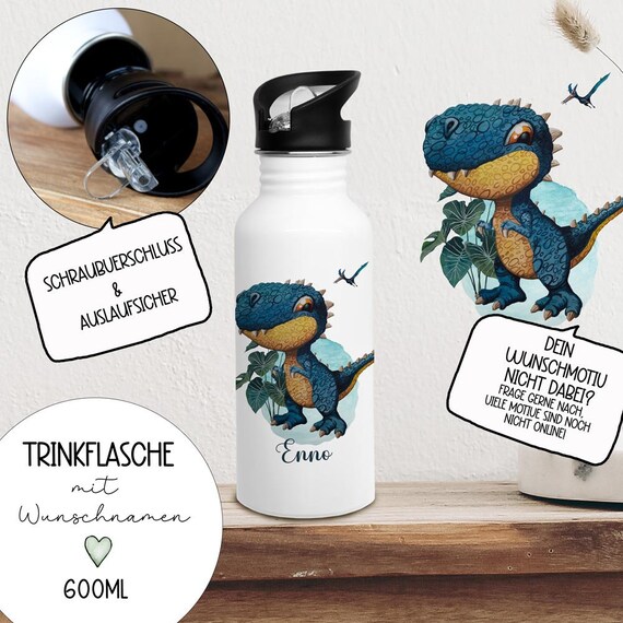 Sigg Kinder Trinkflasche Dino Trinkflasche Mit Strohhalm 400 Ml, Dino - Kinderboxen Und Behälter Sigg Dino Trinkflasche
