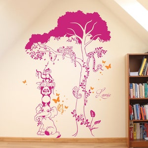 Wall sticker animals jungle tree with name M1601 image 3