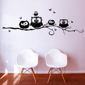 Wall sticker owls journeymen owls on branch M692 image 1