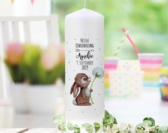 Candle for school enrollment candle bunny dandelion candle back to school with bunny dandelion wk164