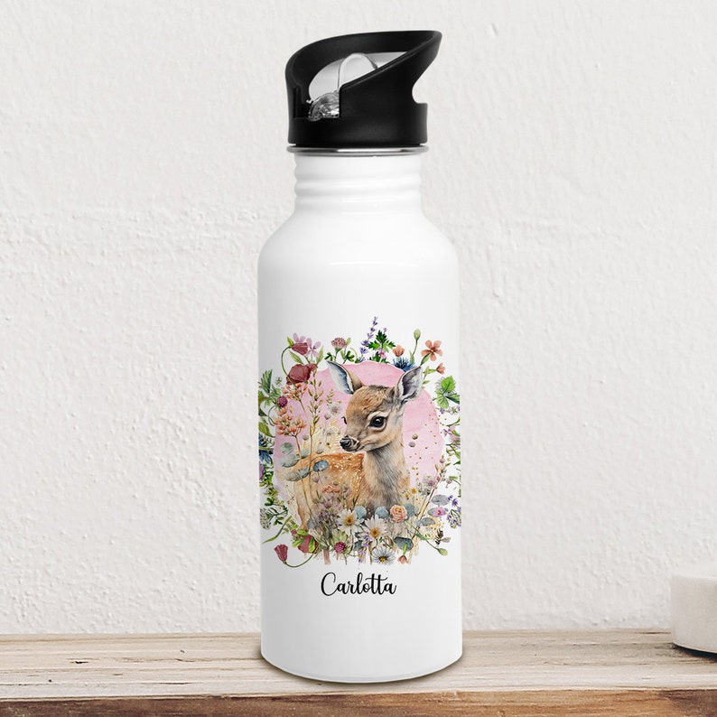 Drinking bottle insulated bottle drinking cup children deer deer fox bunny bear owl girl name personalized trk21 trk22 trk23 trk24 trk25 image 4