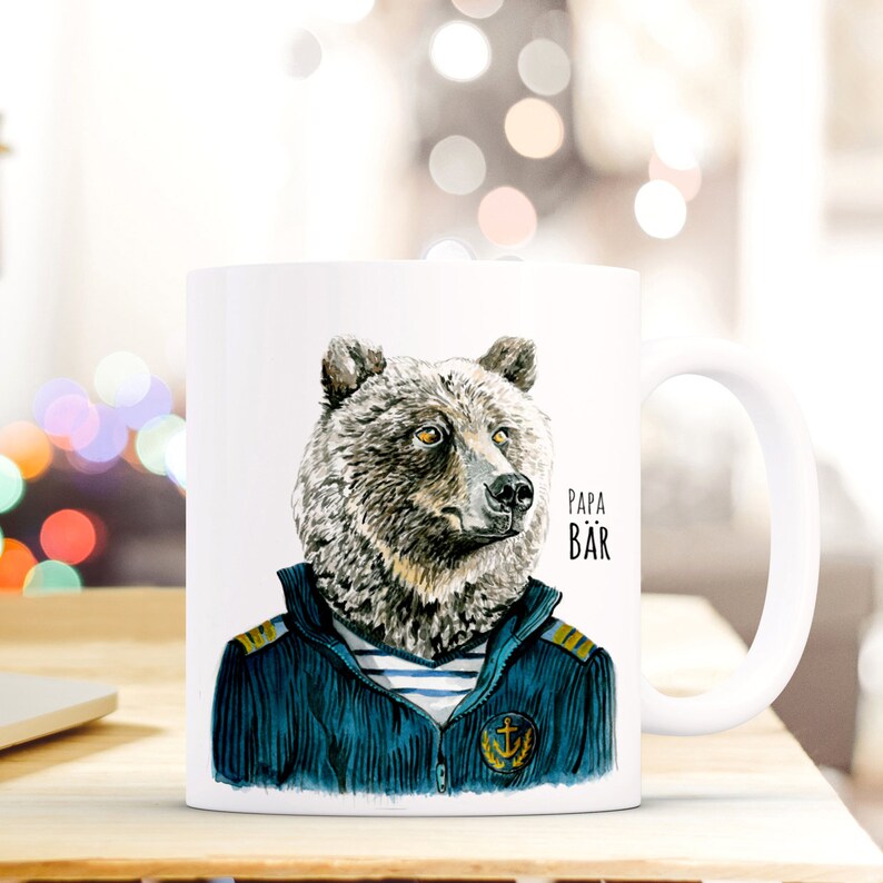 Geschenk Tasse Papa Bär Seemann Kaffeebecher ts215 Bild 1