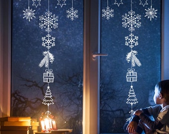 Vorlage Fensterbild Kreidefensterbild Chalky Markers Schneeflocker Sterne Deko Weihnachten Weihnachtsbaum Fensterdeko Fensterbilder ch4