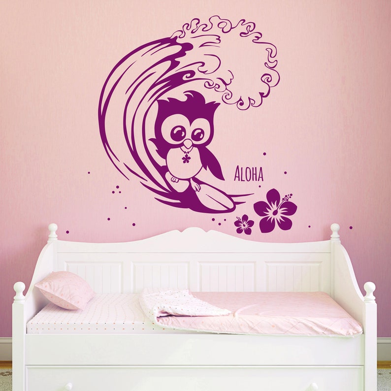 Wall decal owl surfer owls owl wall decal M1539 image 3