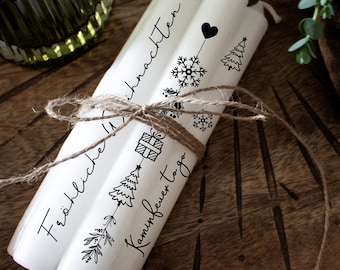 Adesivi per candele, tatuaggi di candele, decalcomanie natalizie per candele o ceramiche, foglio A4, foglio di adesivi fai da te per un massimo di 40 candele, kst11