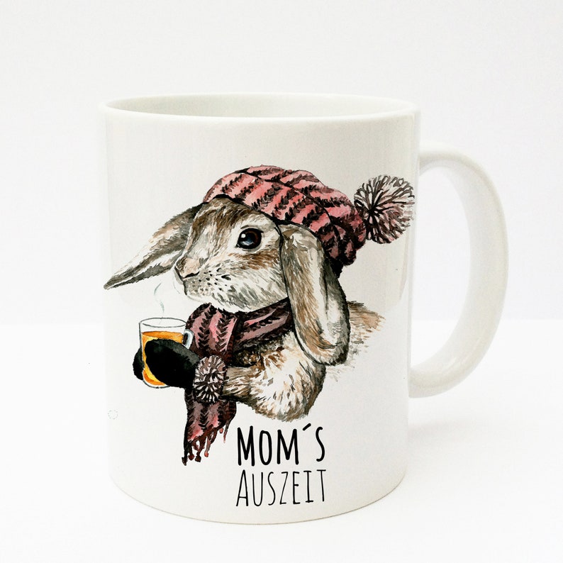 Geschenk Tasse mit Kaninchen Moms Auszeit ts194 Bild 3