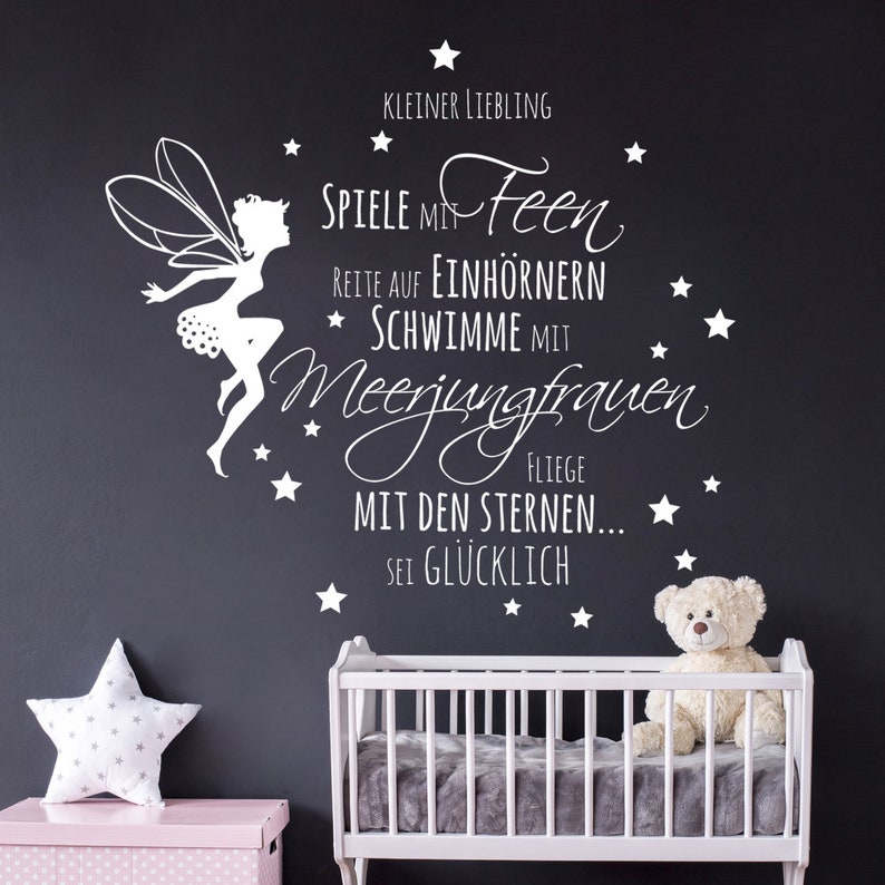 Wall sticker baby room saying elf fairies stars 2014 image 2