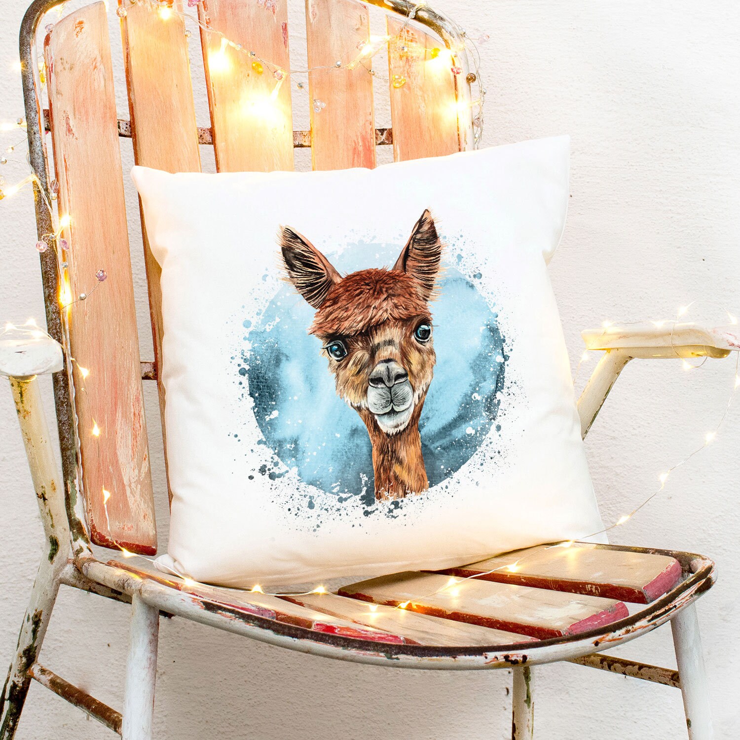 Cojín con alpaca dulce incluido relleno cojín decorativo cojín decorativo decoración estampada ks264