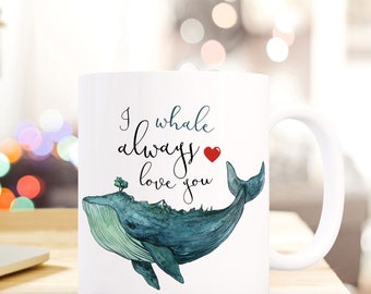 Coffee mug cup whale mug i love you ts656