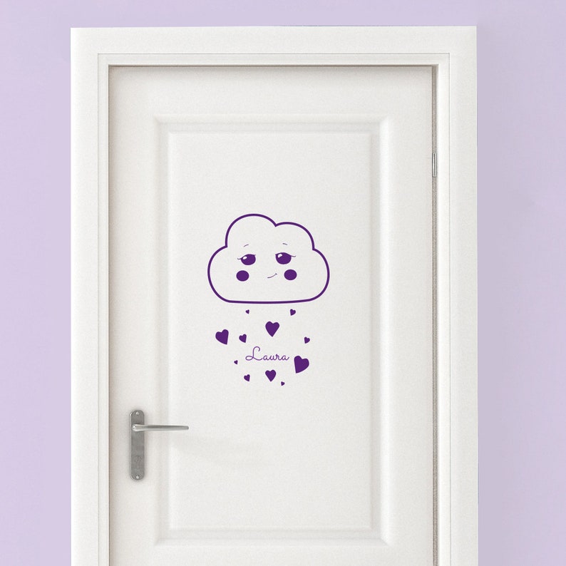 Door sticker door sign cloud with name M2021 image 1